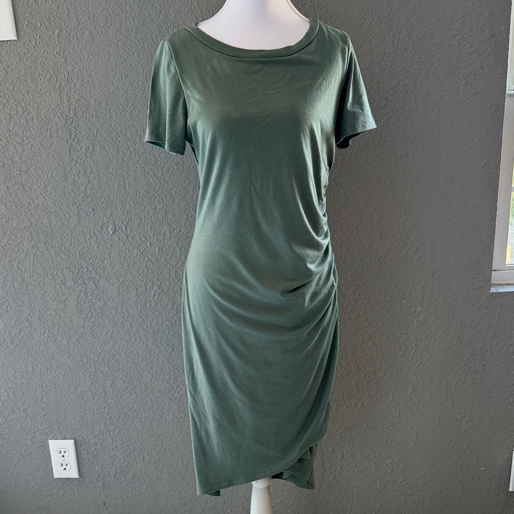 Vanilla Bay Dark Sage Green Midi Dress
